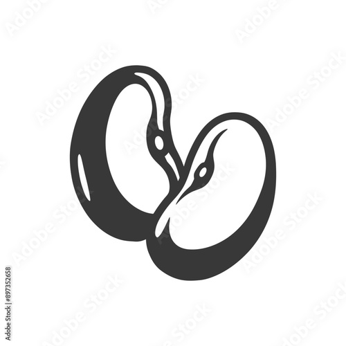 Two Bean Seeds in Silhouette