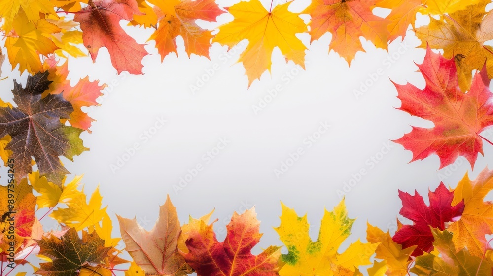 Fototapeta premium autumn leaves frame 
