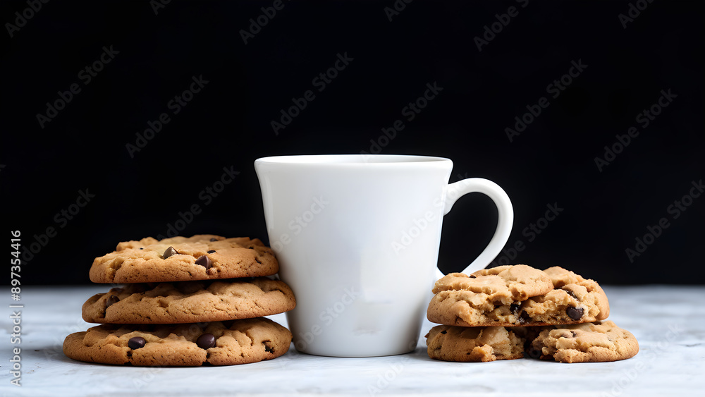 custom made wallpaper toronto digitalClose-up of hot coffee cup with cookies