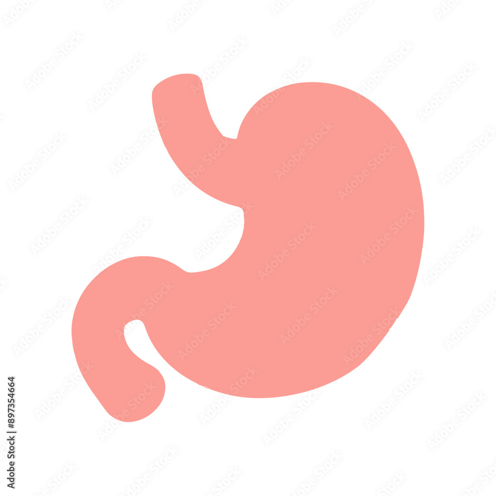 Obraz premium Gastroenteralgia stomach human organ flat design