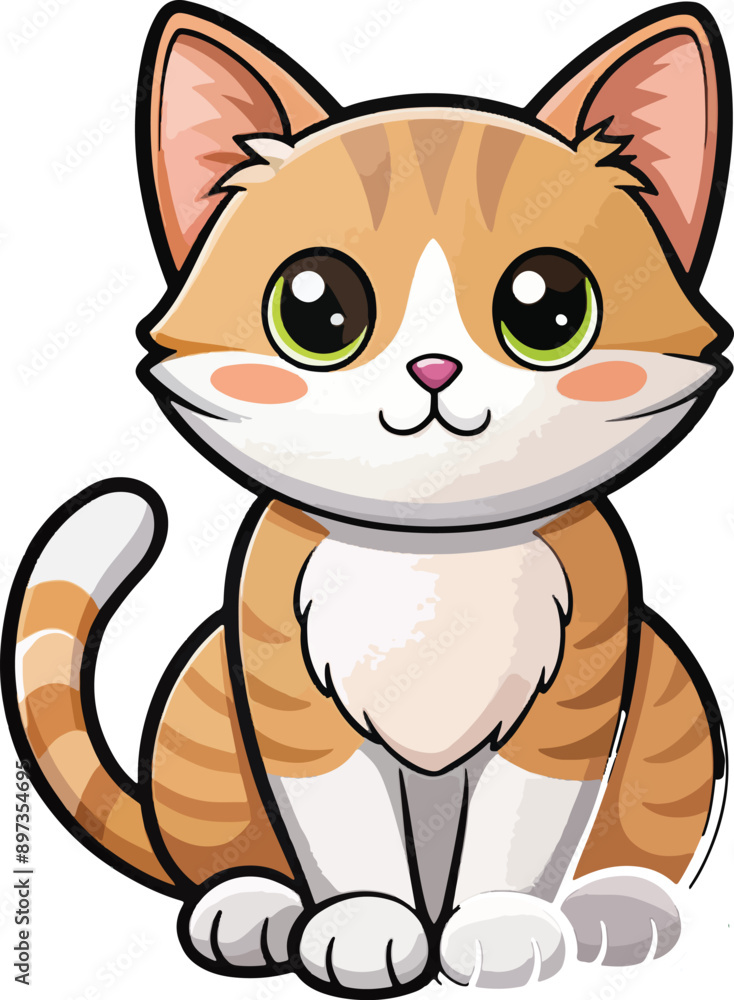 Fototapeta premium cat sticker colorful vector style