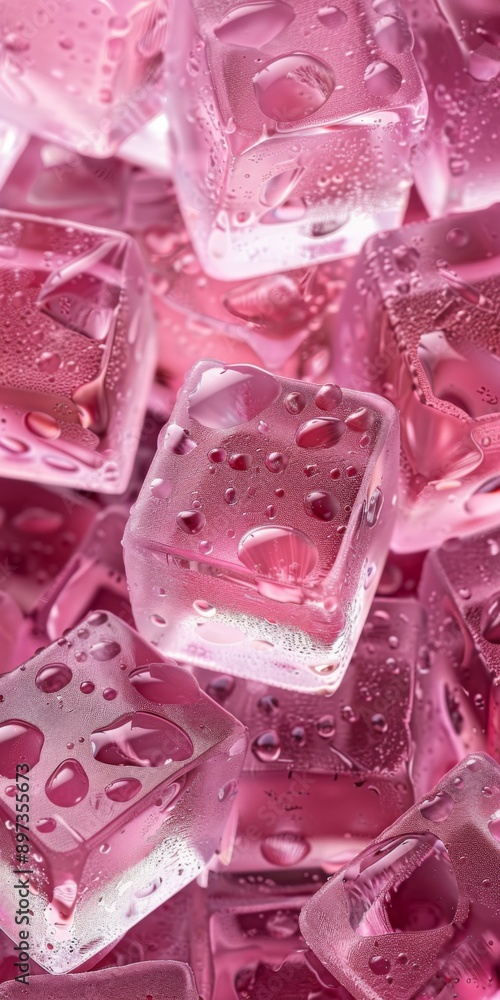 many pieces of pink ice cube many pieces of pink ice cube