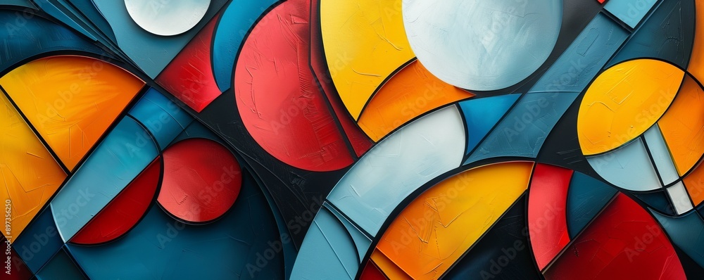 Geometric shapes in a dynamic composition Geometric shapes in a dynamic composition
