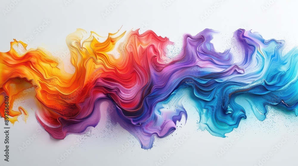 Vibrant Abstract Colorful Paint Swirls on White Background - Creative Artistic Design with Dynamic Flowing Patterns Vibrant Abstract Colorful Paint Swirls on White Background - Creative Artistic Design with Dynamic Flowing Patterns