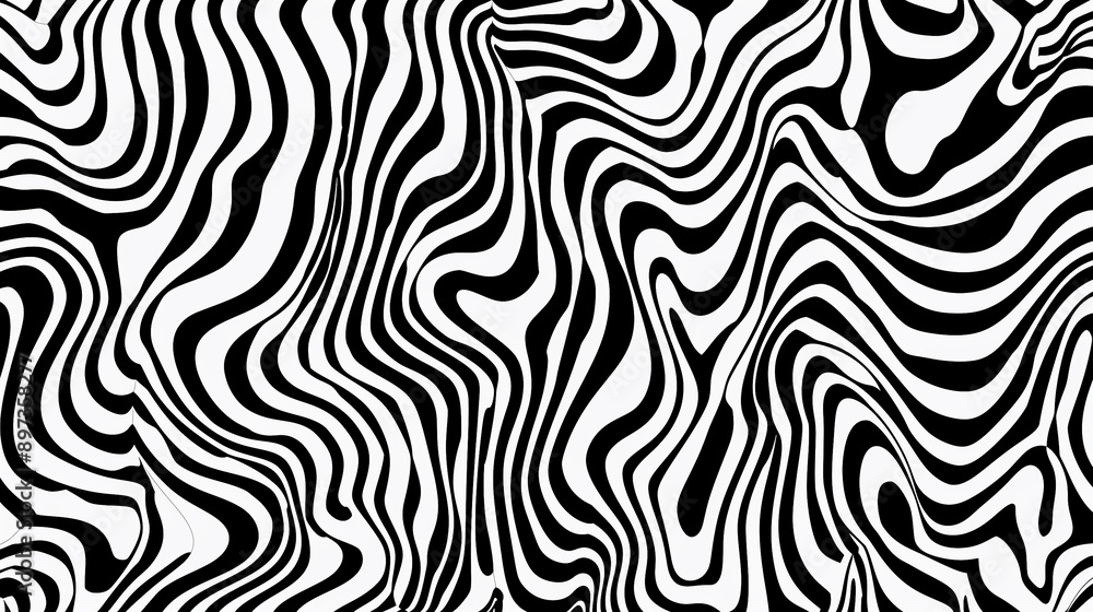 Black and White Abstract Wavy Lines Pattern Black and White Abstract Wavy Lines Pattern