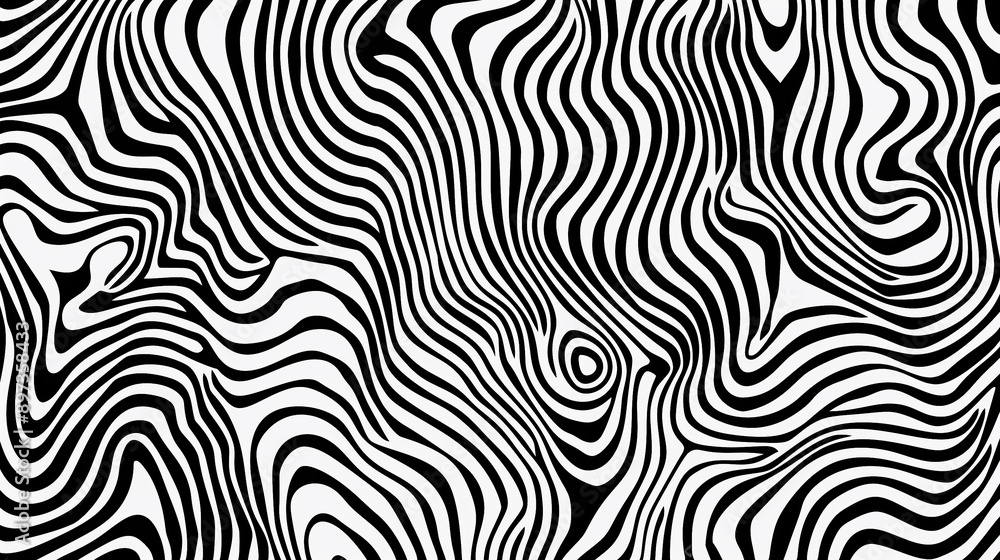 Black and White Abstract Wavy Lines Pattern Black and White Abstract Wavy Lines Pattern