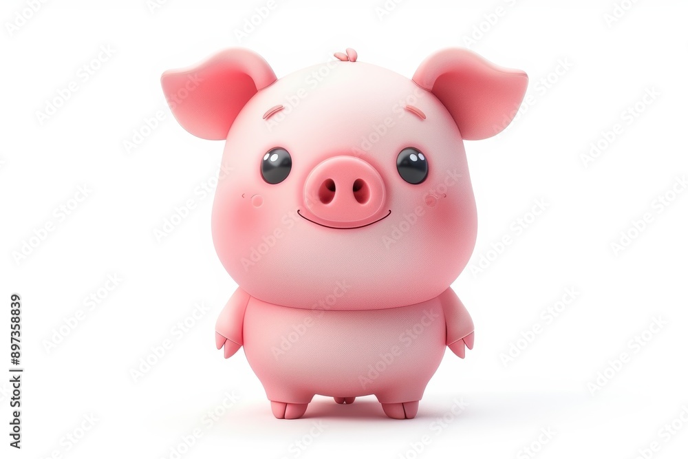 Adorable cartoon pig character illustration with rosy cheeks and big eyes, perfect for children's stories, games, and educational materials. Adorable cartoon pig character illustration with rosy cheeks and big eyes, perfect for children's stories, games, and educational materials.