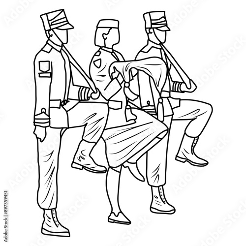 flag troops illustration 