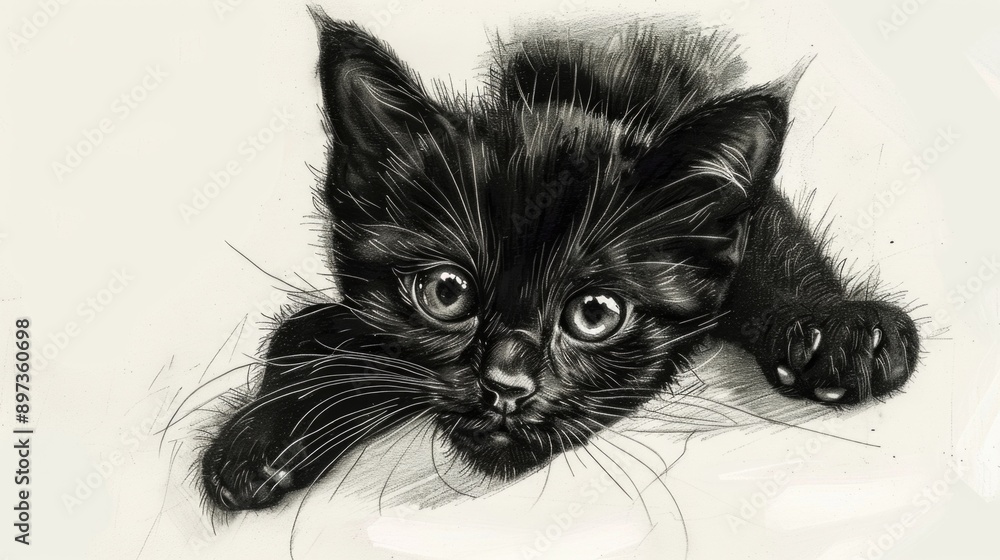 Black kitten laying down Black kitten laying down