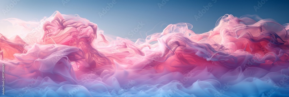 A beautifully blended abstract image of soft pink and blue waves resembling delicate fabric or clouds. A beautifully blended abstract image of soft pink and blue waves resembling delicate fabric or clouds.
