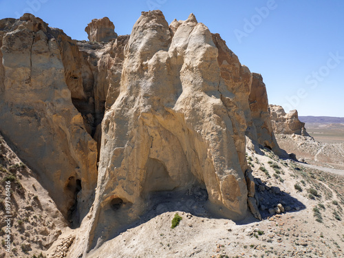 A tunnel can be used to access the summit of Sherkala Mount. Mangystau Province, western Kazakhstan. photo