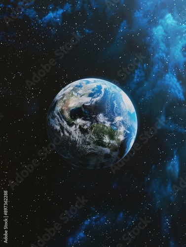 Earth from Space with Stars