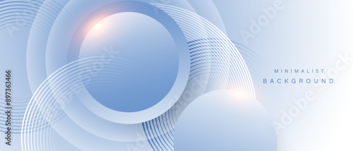 Abstract blue modern background with circle elements. Digital technology concept. vector illustration