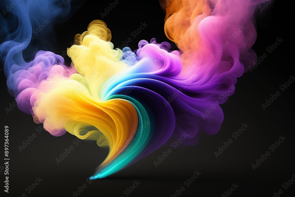 Obraz premium Abstract colorful ink and smoke waves