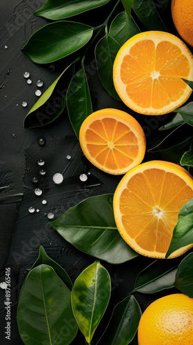Green and Orange on Black -...