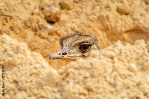A detailed view of an ostri...