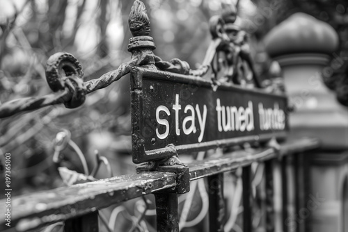 Vibrant Stay Tuned Sign - D...