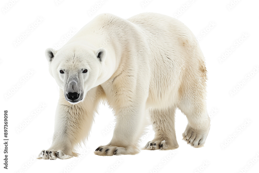 Fototapeta premium White Polar Bear isolated on transparent background PNG 