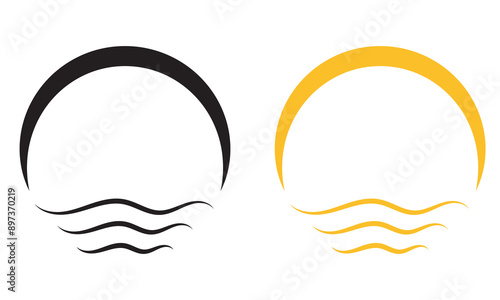 A half sun is setting downwards icon sunset concept for graphic design, logo, website, social media, mobile app, UI.  Vector illustration. EPS 10