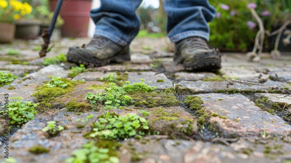 Garden Pavement Maintenance Weed Removal by Gardener Garden Pavement Maintenance Weed Removal by Gardener
