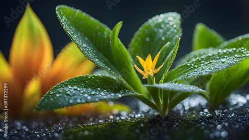 Closeup plants with blurred background