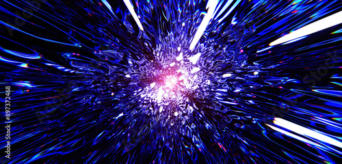 Tunnel, time, technology background, twisted pipe, distorted, abstract, 3D illustration