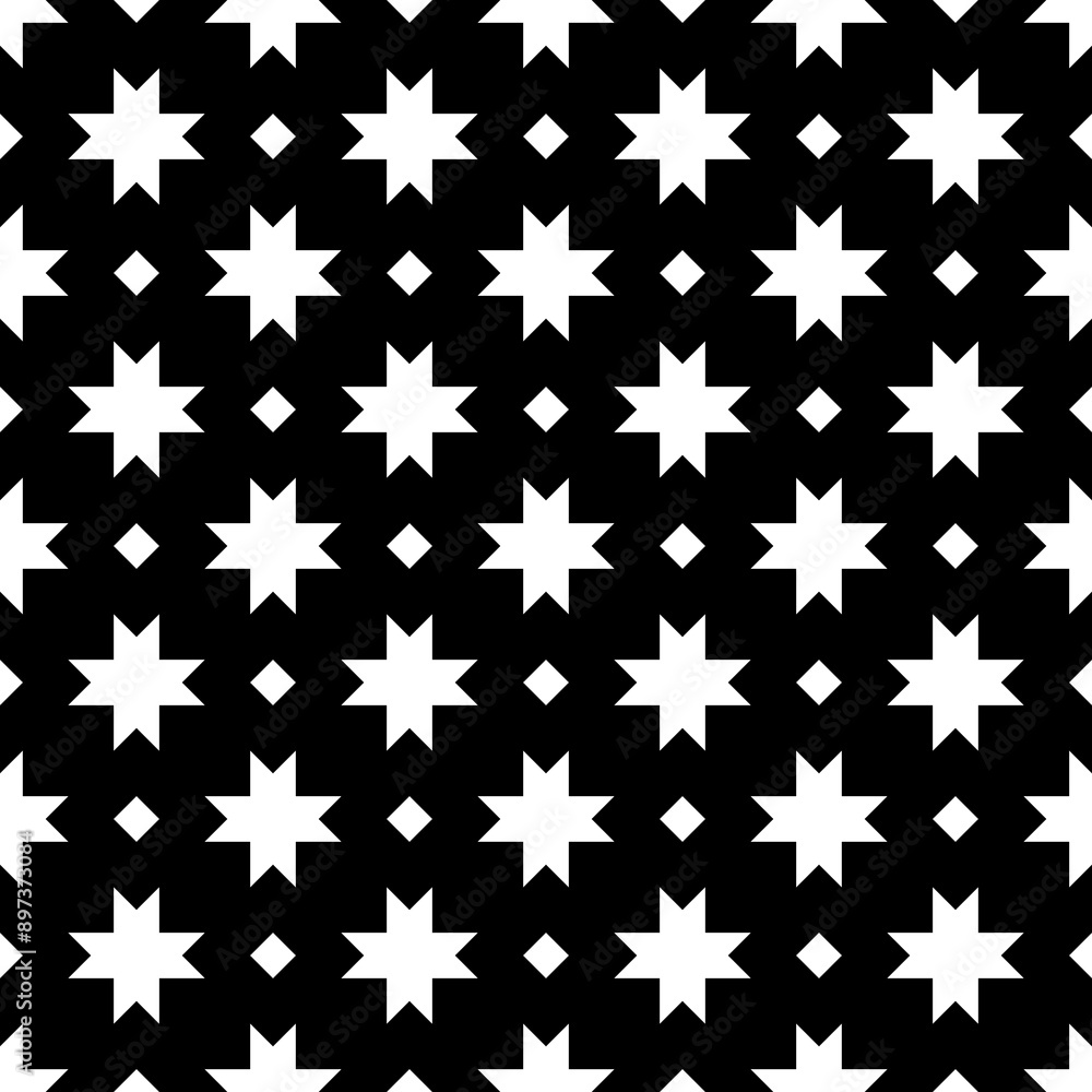 Geometric seamless pattern. Minimalist modern print. Simple background. Stars motif. Geo ornament. Trendy contemporary wallpaper. Abstract design. Vector artwork Geometric seamless pattern. Minimalist modern print. Simple background. Stars motif. Geo ornament. Trendy contemporary wallpaper. Abstract design. Vector artwork