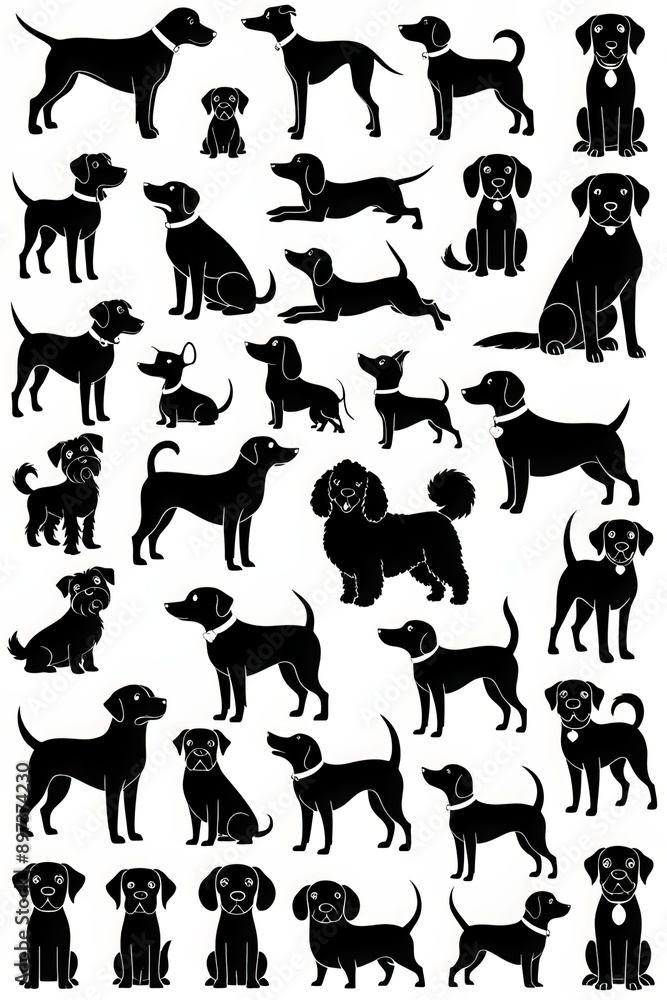 Variation flat vector dog art Variation flat vector dog art