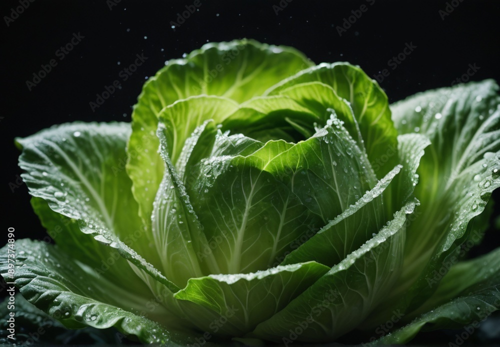 Obraz premium The bright green and white tones highlight the vegetables' natural crispness and nutritional value.