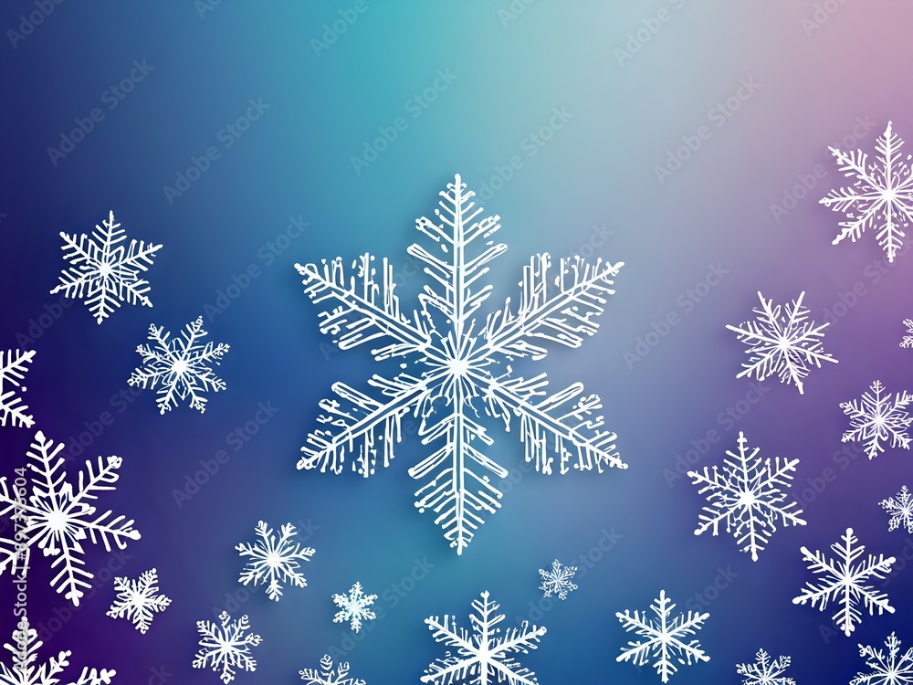 Abstract winter background with white snowflakes on a blue and purple gradient. Abstract winter background with white snowflakes on a blue and purple gradient.