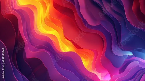 Vibrant modern design with abstract wavy shapes forming a colorful background