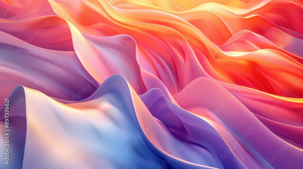Obraz premium 3D smooth curves with gradient colors, product 3D background