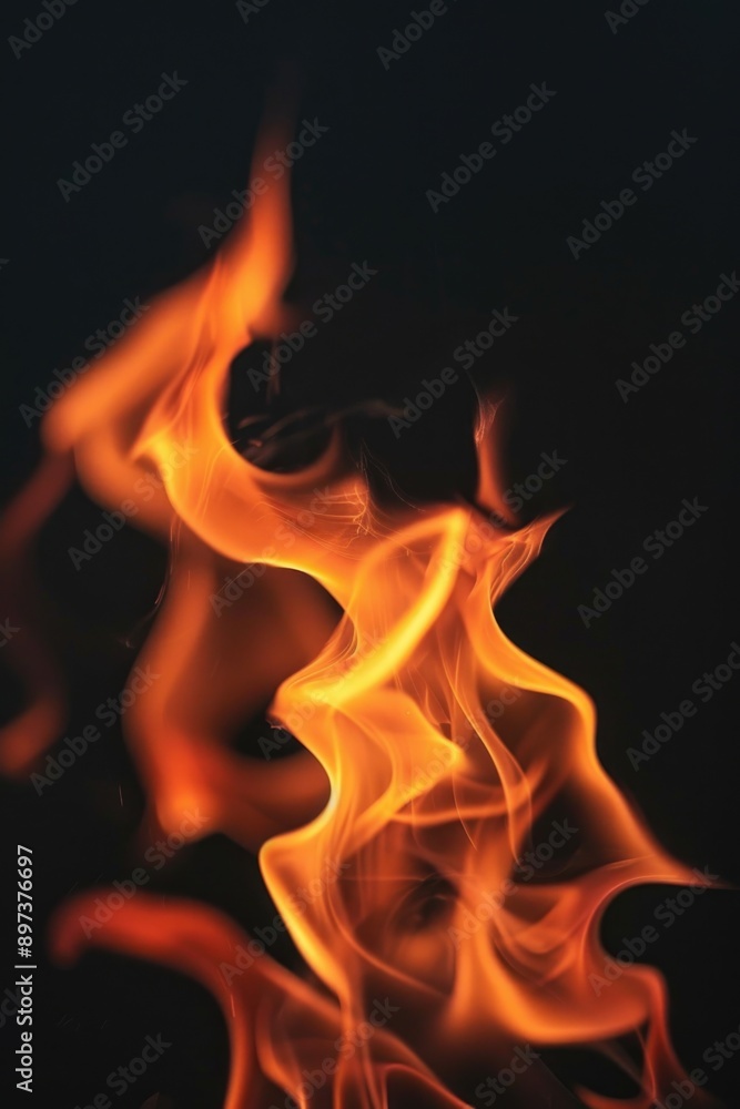 Close-up of fire on black