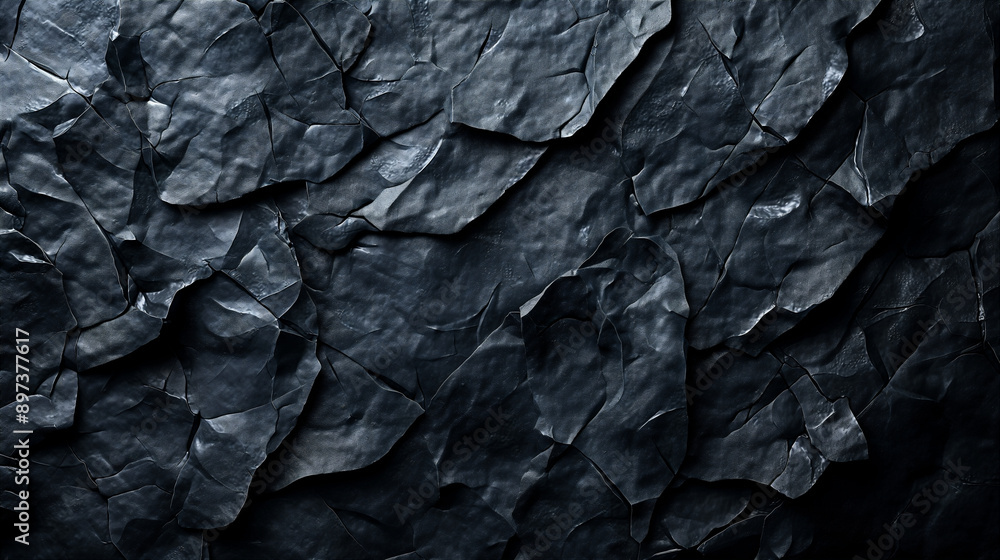 Crumpled Black Paper Texture. Generative AI Crumpled Black Paper Texture. Generative AI