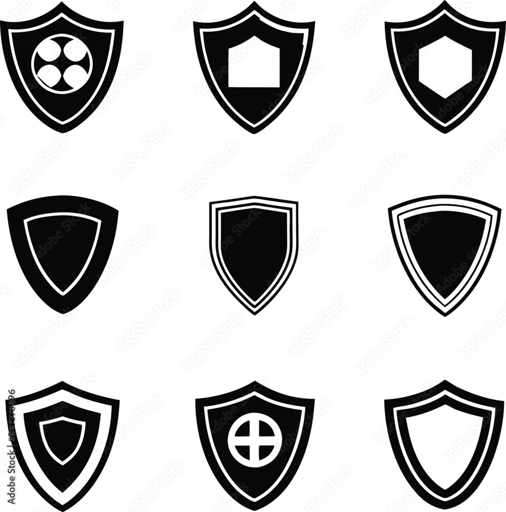 Set Of Shield Icons Emblems Templates For Design Set Of Shield Icons Emblems Templates For Design