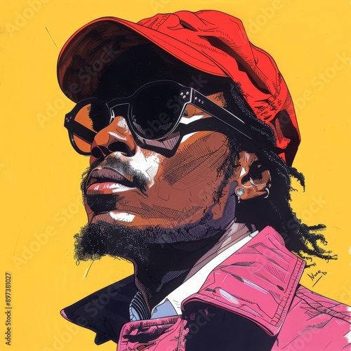 Stylish Man in Cap and Jacket Illustration