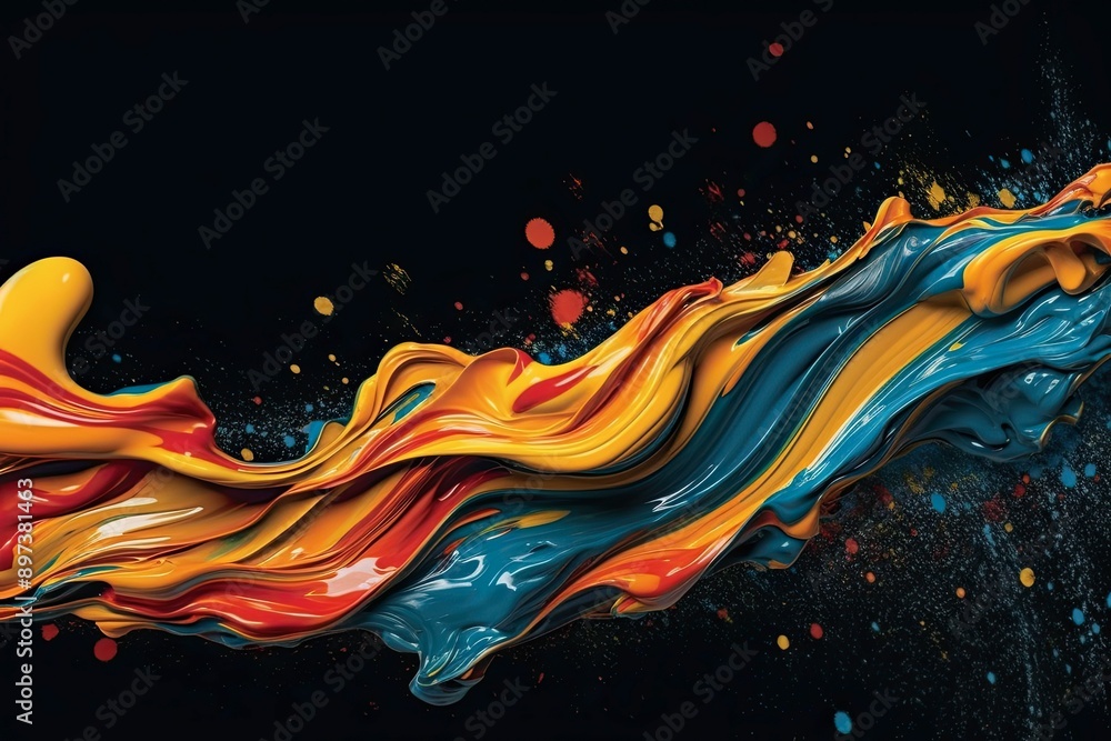 Fototapeta premium Elegant Abstract Acrylic Painting on Dark Background