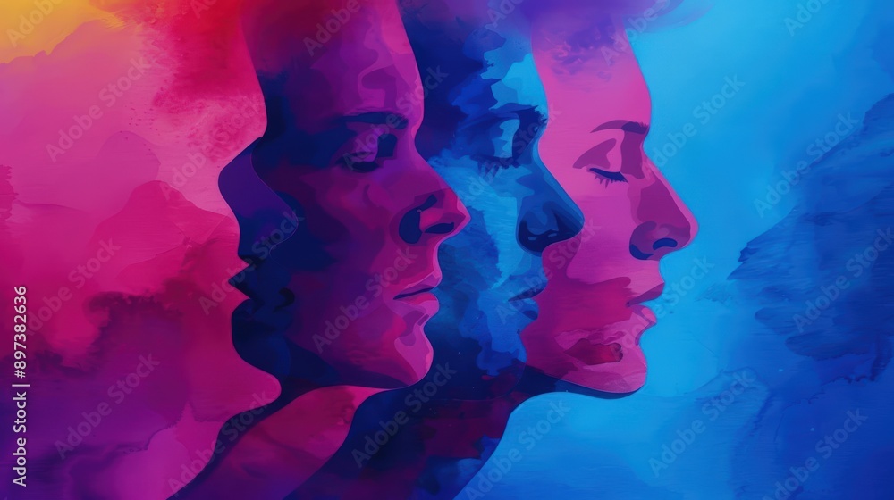 A Close-up Shot Abstract Watercolor Silhouettes of Watercolor business silhouettes, vibrant overlapping hues A Close-up Shot Abstract Watercolor Silhouettes of Watercolor business silhouettes, vibrant overlapping hues