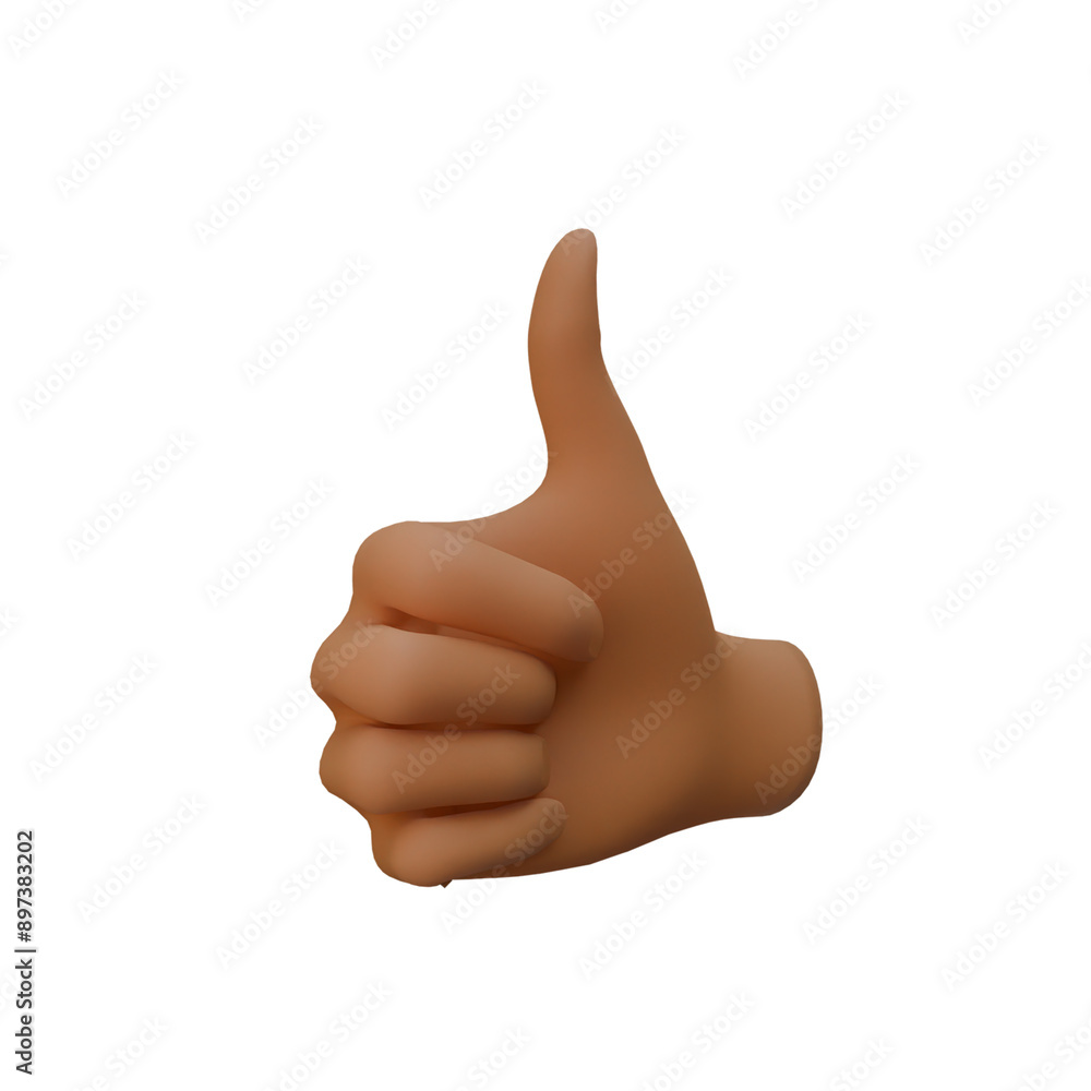3d Render of Stylized hand sign isolated on white background 3d Render of Stylized hand sign isolated on white background