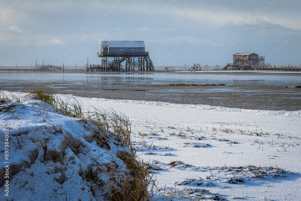 winter day on the beach of the North Sea