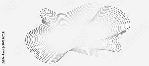 Grey and white abstract background with dynamic lines vector.