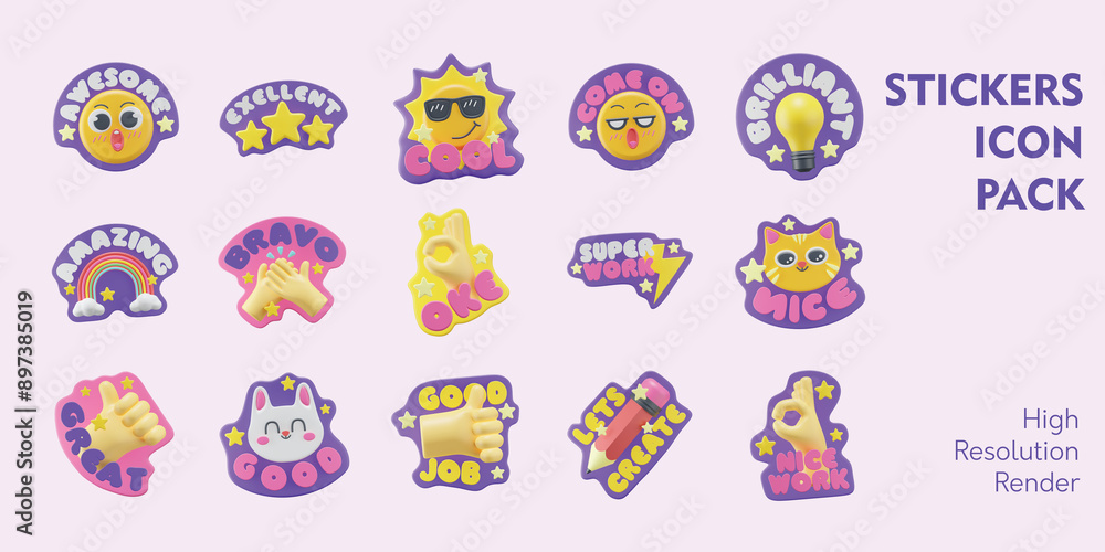 stickers 3d icon pack high resolution render stickers 3d icon pack high resolution render