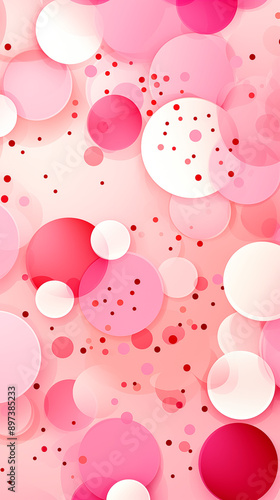 Pink Circles, Balls, Spheres, on White Background, Abstract Image, Texture, Pattern Background, Wallpaper, Cover and Screen of Smartphone, Cell Phone, Computer, Laptop, Format 9:16 and 16:9