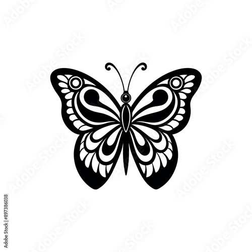 Different butterflies silhouette vector illustration art