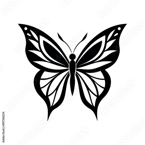 Different butterflies silhouette vector illustration art