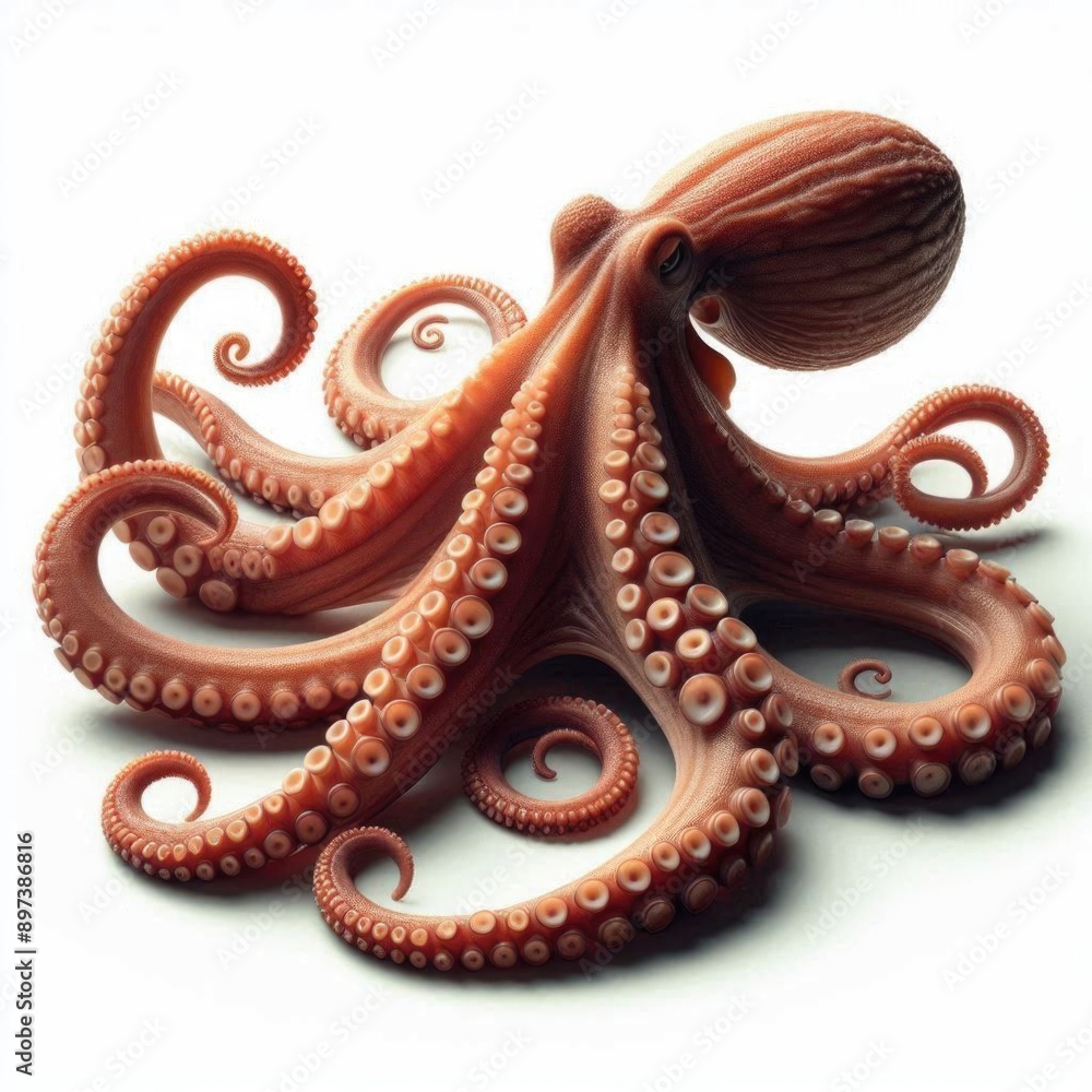 Obraz premium Octopus 3D illustrations, sea animal, sea, surf ewborn, beak cute, little, funny, new, pet
