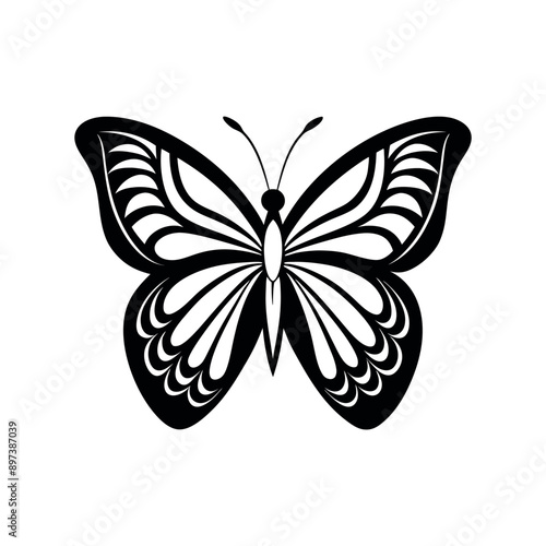 Different butterflies silhouette vector illustration art
