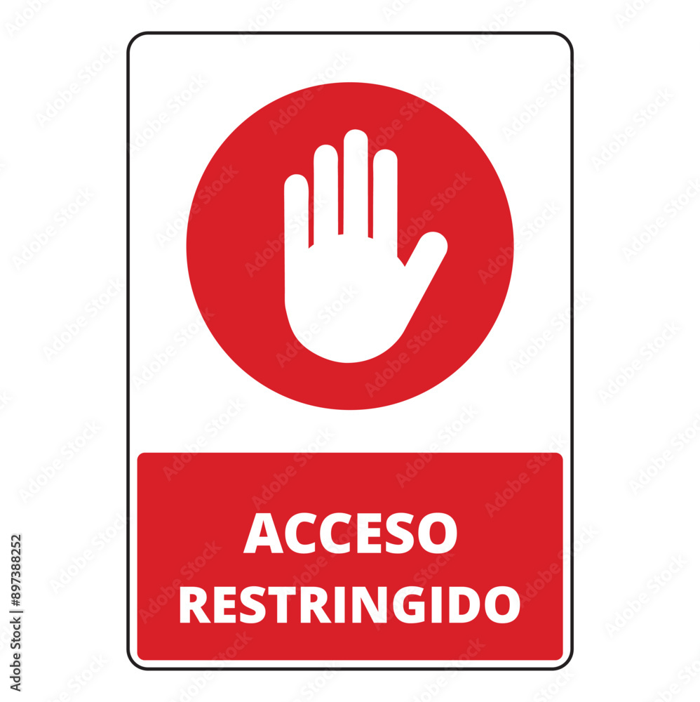 Icono de acceso restringido con mano levantada. Vector
Icono de acceso restringido con mano levantada. Vector