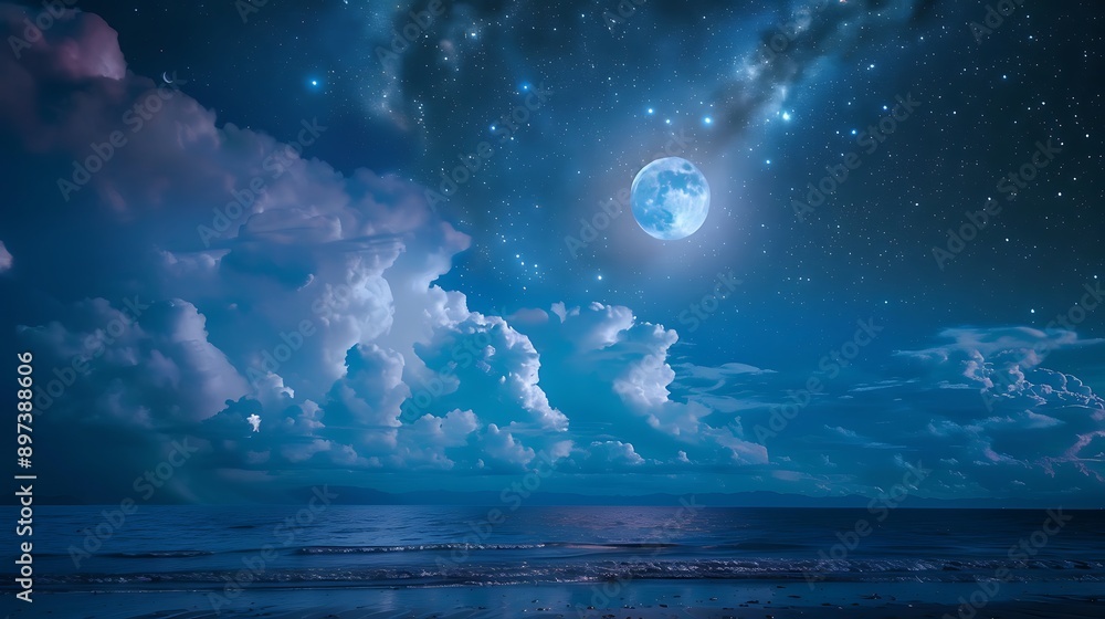 Thunderous Summer Skies with moon : An Anime-Inspired Illustration Thunderous Summer Skies with moon : An Anime-Inspired Illustration