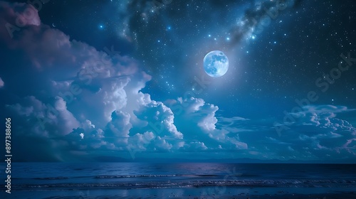 Thunderous Summer Skies with moon : An Anime-Inspired Illustration © MdAnontoIslam